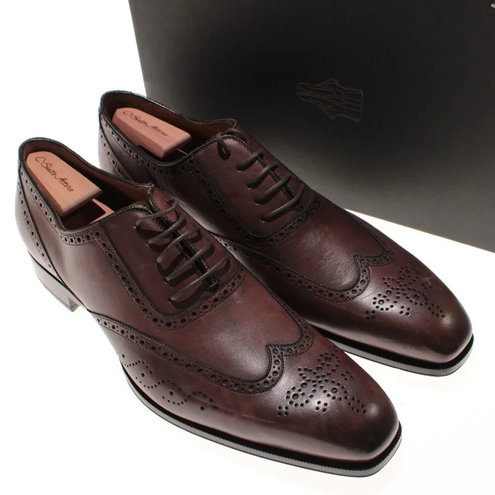 Di Bianco NWD Lace Up Oxford Dress Shoes Size 15 US in Brown Leather